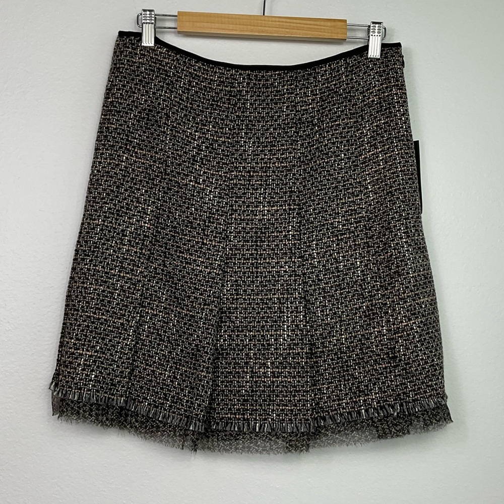 ElieTahari Calista Tweed Box‎ Pleat Skirt